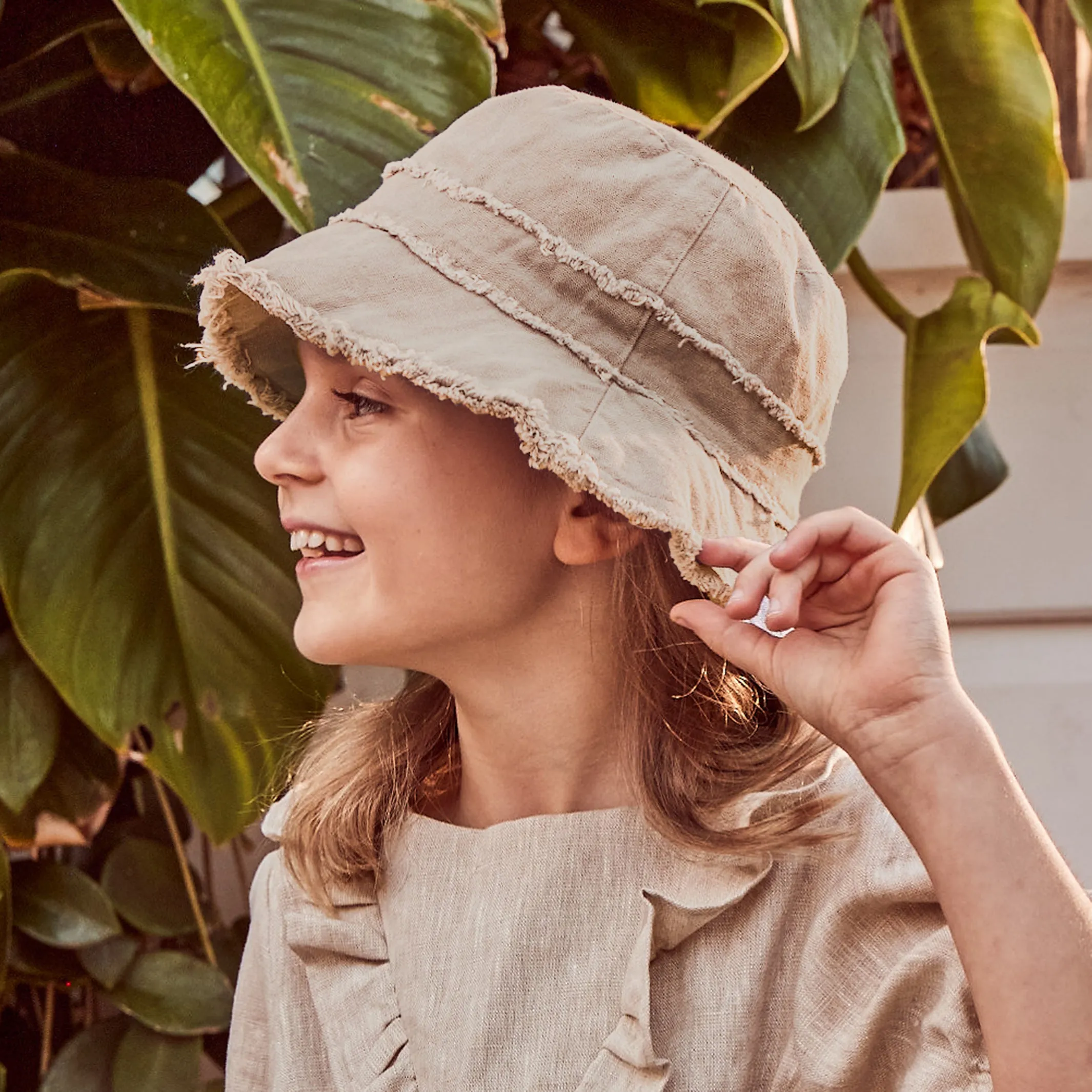 Jinja Cotton Bucket Hat - Beige