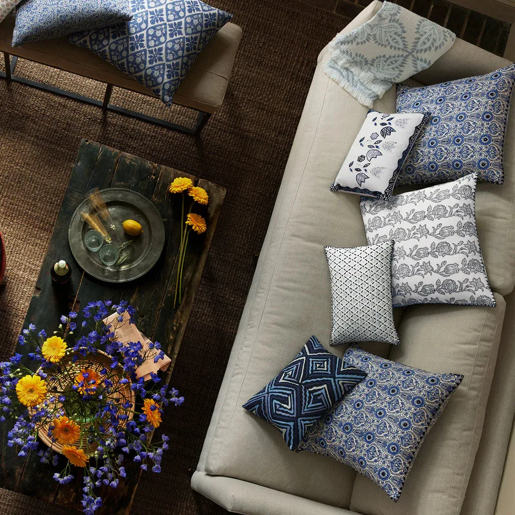 John Robshaw - Esha Indigo Decorative Pillow Sham