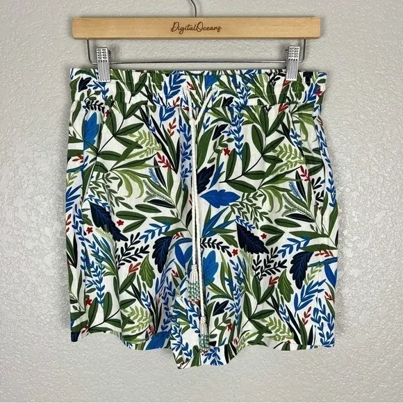 Joie NWOT Evelyn Linen Short, Tropical Beaded 6 - Travel, High Waist, Floral