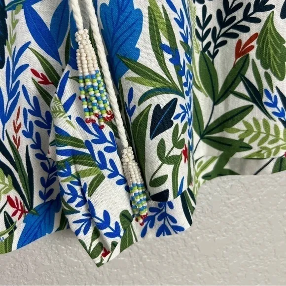 Joie NWOT Evelyn Linen Short, Tropical Beaded 6 - Travel, High Waist, Floral