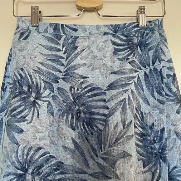 Jones New York 100% Linen Hawaiian Print Wrap Skirt Sarong Size 6P 4