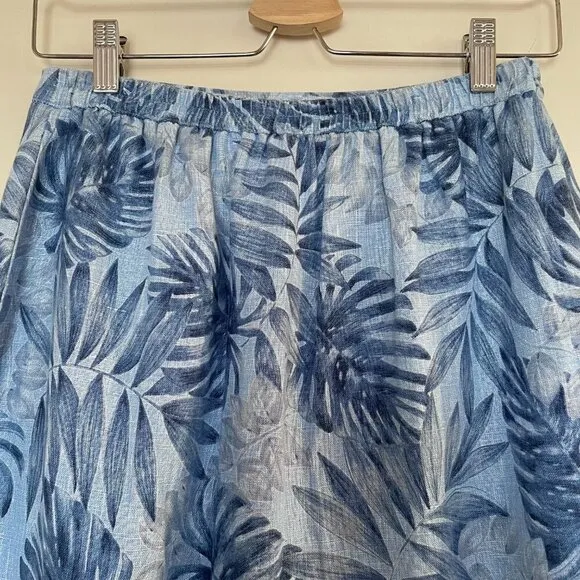 Jones New York 100% Linen Hawaiian Print Wrap Skirt Sarong Size 6P 4
