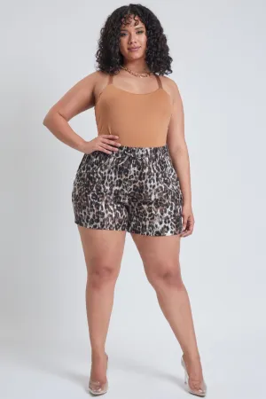 Junior Plus Size Linen Shorts With Shirred Patch Pockets 6 Pack