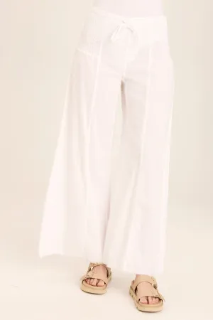 Kaj Wide Leg Cotton Linen Flare Pant