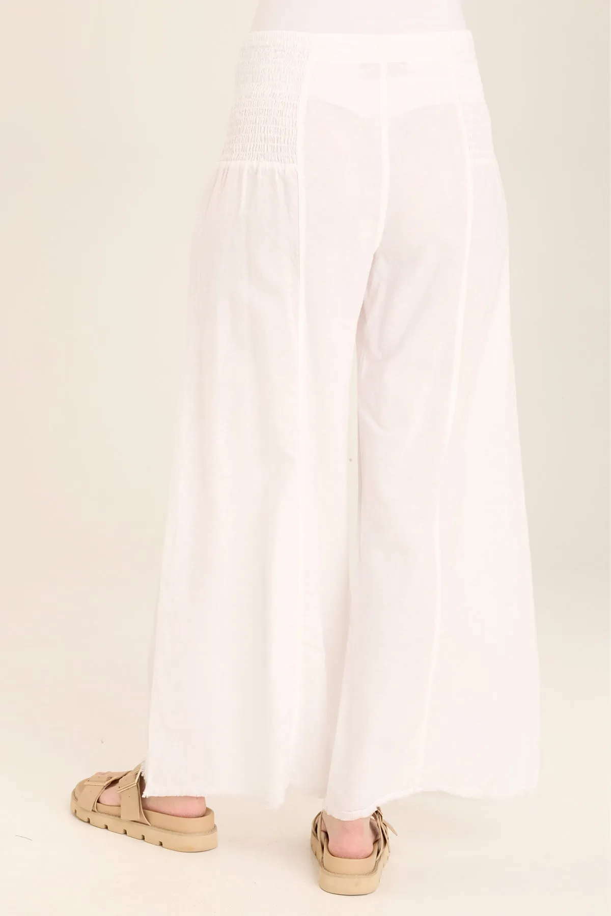 Kaj Wide Leg Cotton Linen Flare Pant