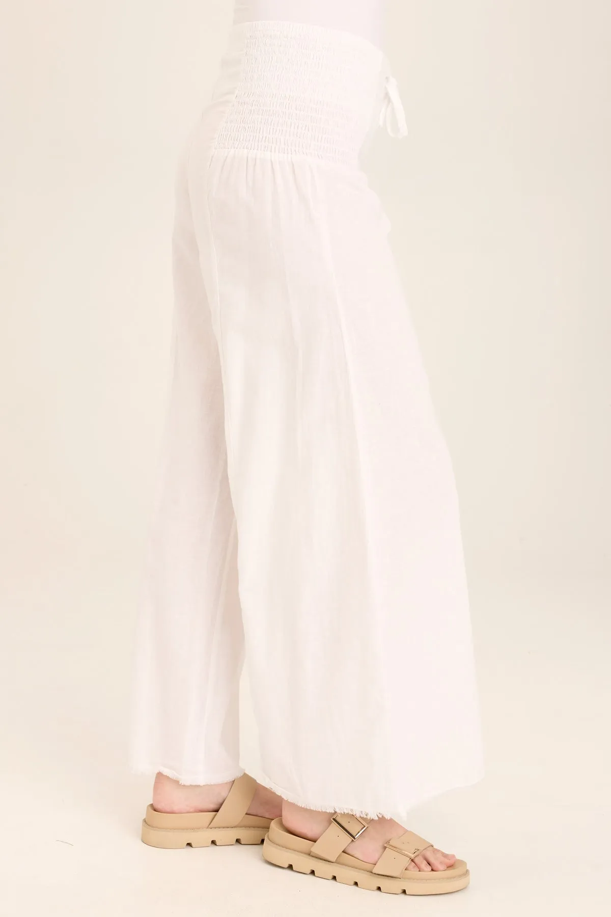 Kaj Wide Leg Cotton Linen Flare Pant
