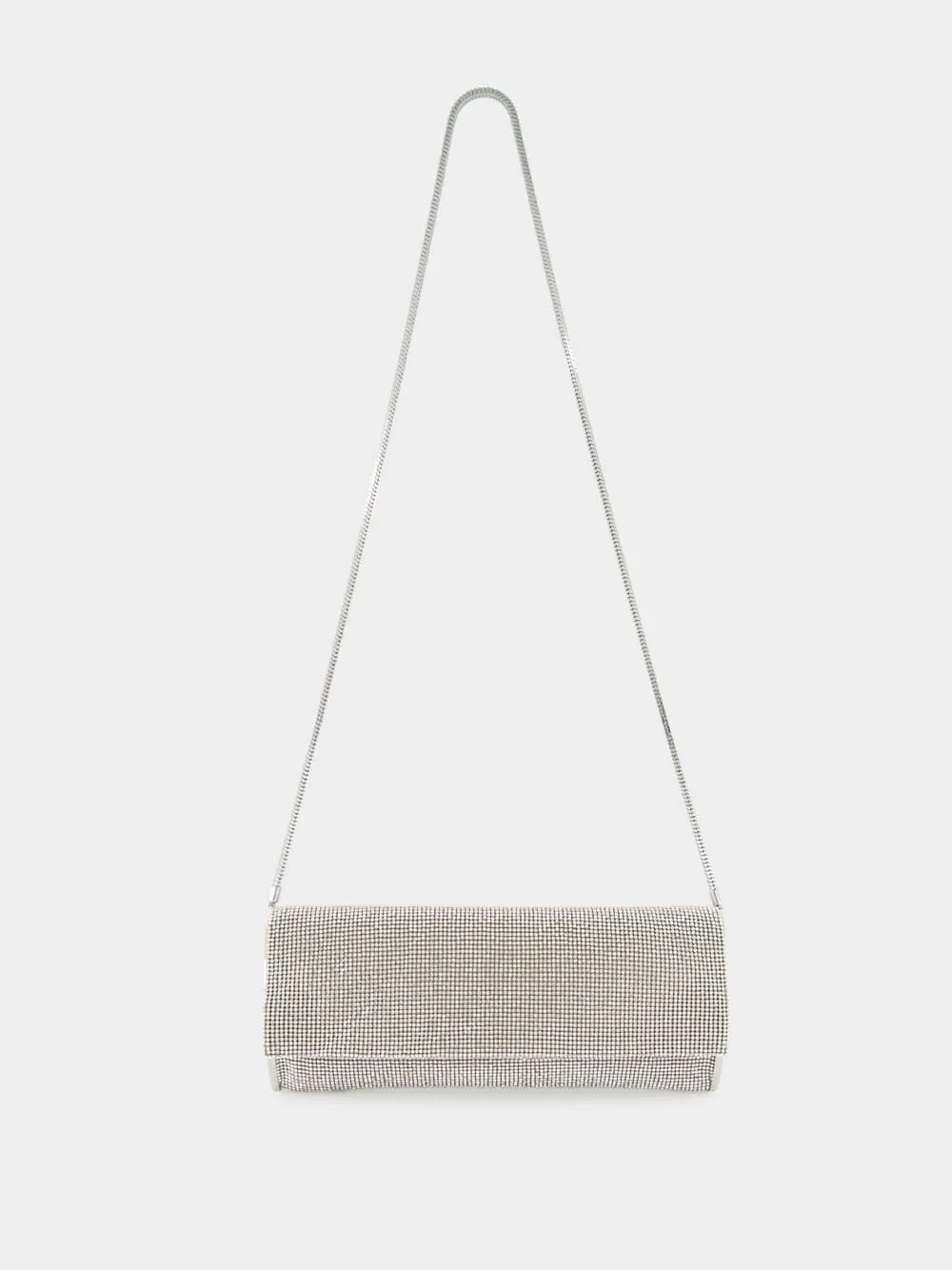 Kate Silver Crystal Mesh Bag