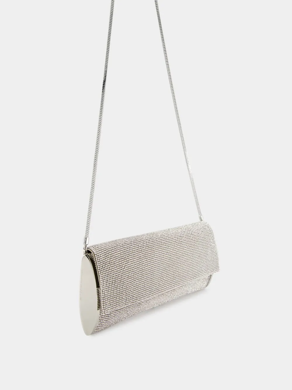 Kate Silver Crystal Mesh Bag