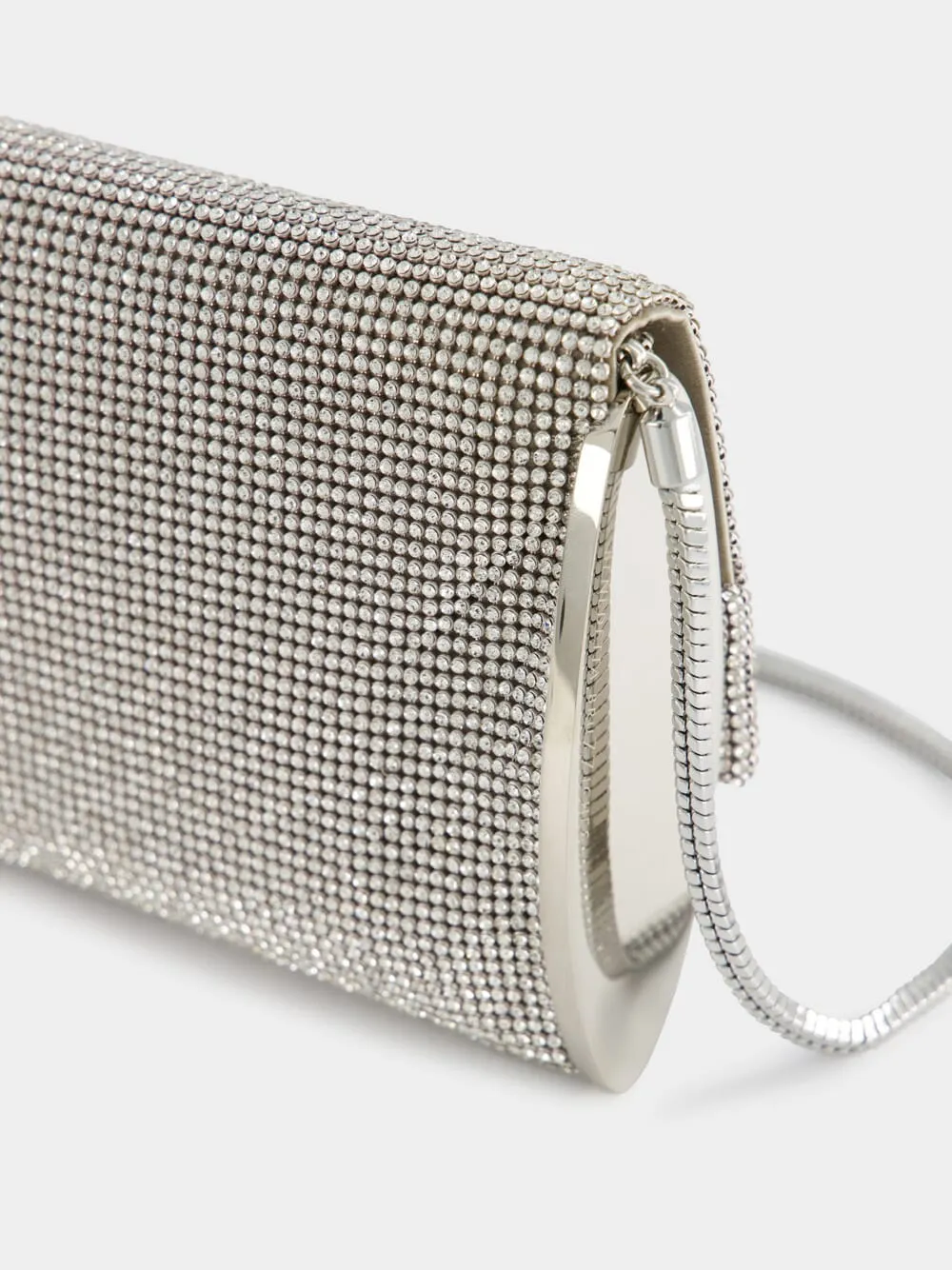 Kate Silver Crystal Mesh Bag
