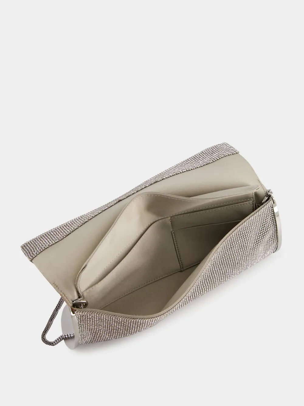 Kate Silver Crystal Mesh Bag