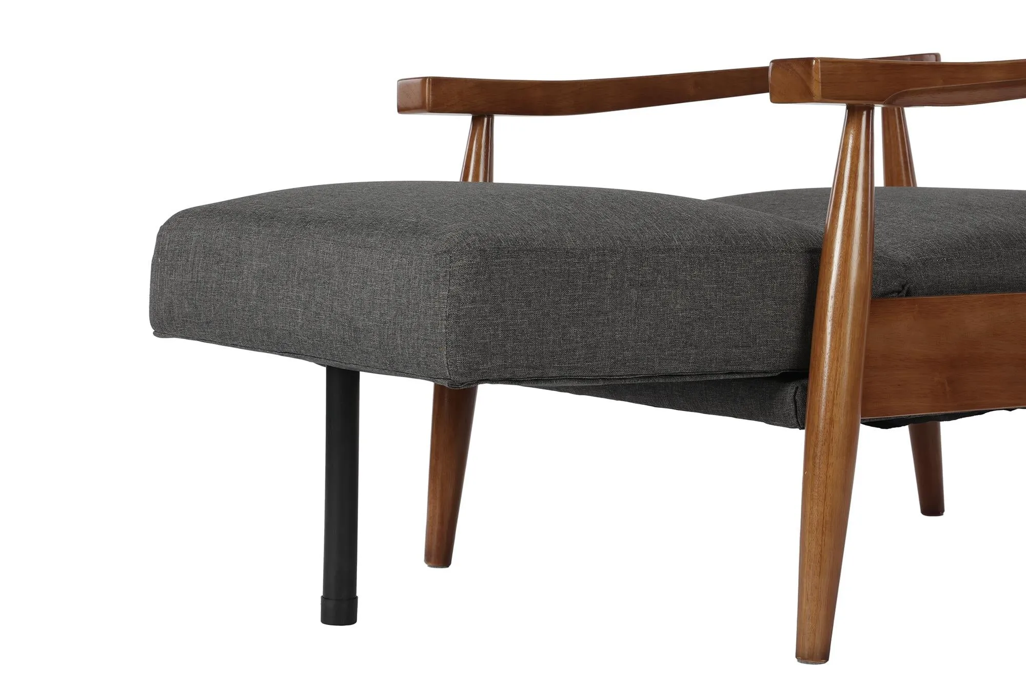 Kelli Flynn Mid-Century Chair Wood with Linen Upholstery