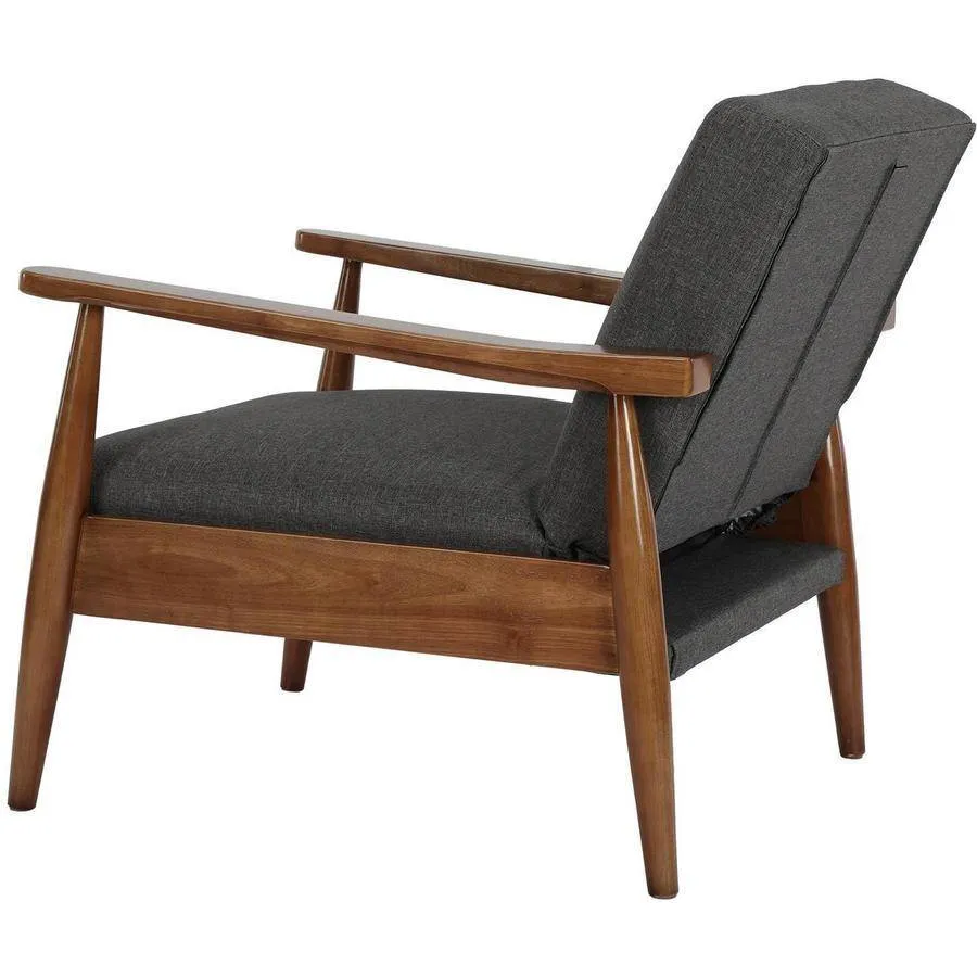 Kelli Flynn Mid-Century Chair Wood with Linen Upholstery