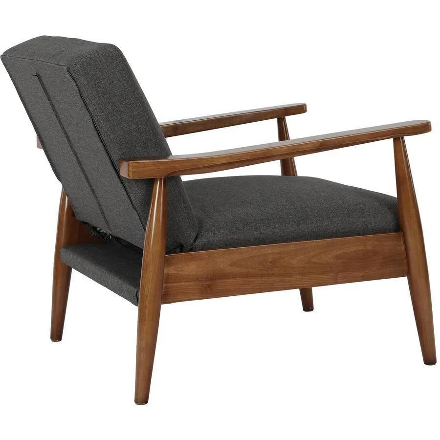 Kelli Flynn Mid-Century Chair Wood with Linen Upholstery