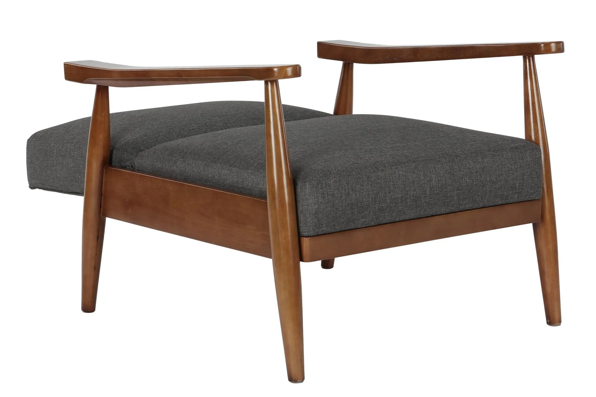 Kelli Flynn Mid-Century Chair Wood with Linen Upholstery