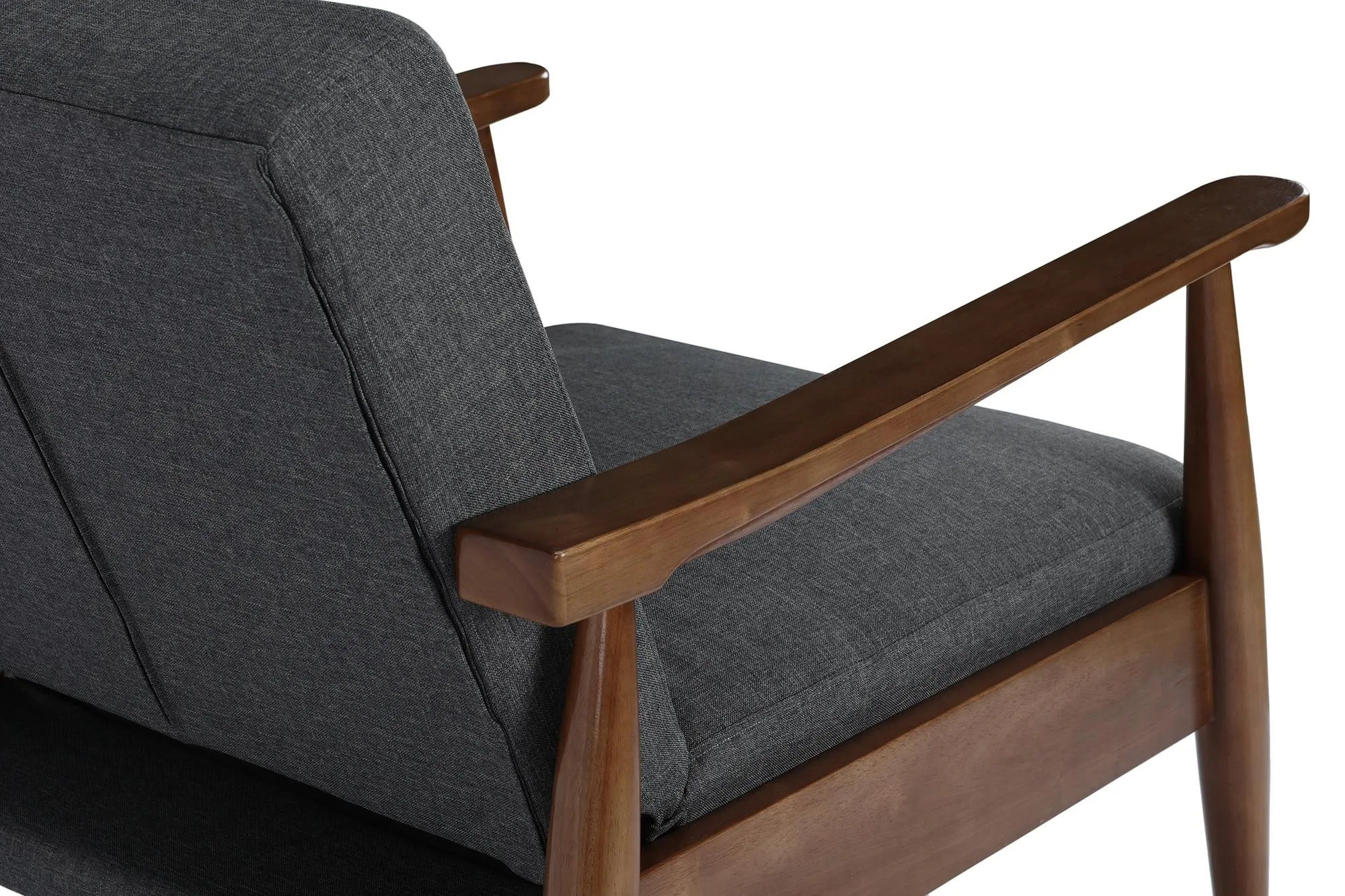 Kelli Flynn Mid-Century Chair Wood with Linen Upholstery