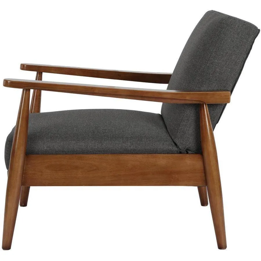 Kelli Flynn Mid-Century Chair Wood with Linen Upholstery