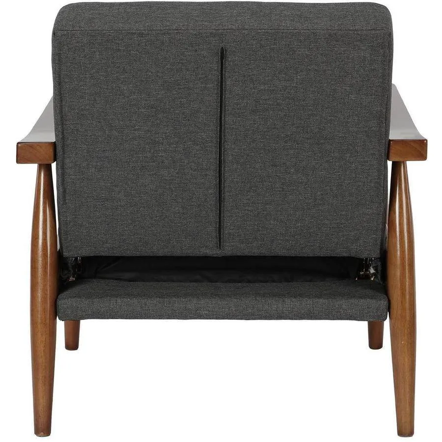 Kelli Flynn Mid-Century Chair Wood with Linen Upholstery