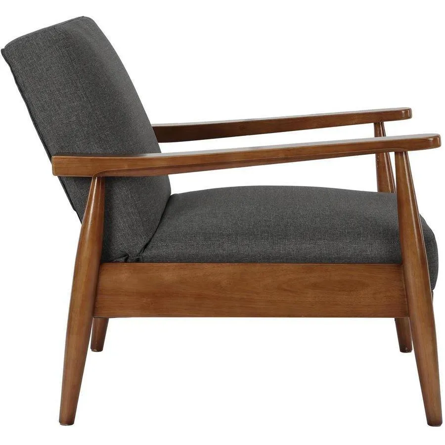 Kelli Flynn Mid-Century Chair Wood with Linen Upholstery