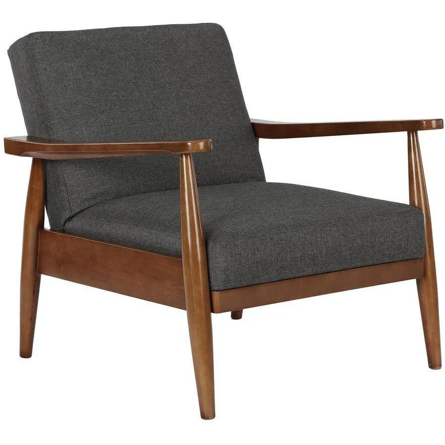 Kelli Flynn Mid-Century Chair Wood with Linen Upholstery