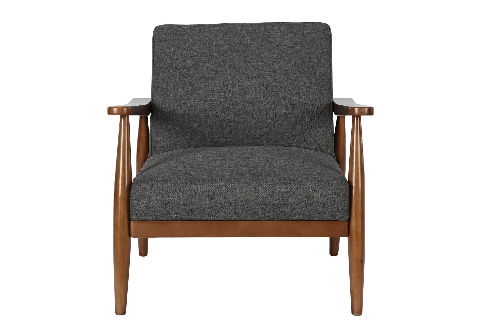 Kelli Flynn Mid-Century Chair Wood with Linen Upholstery