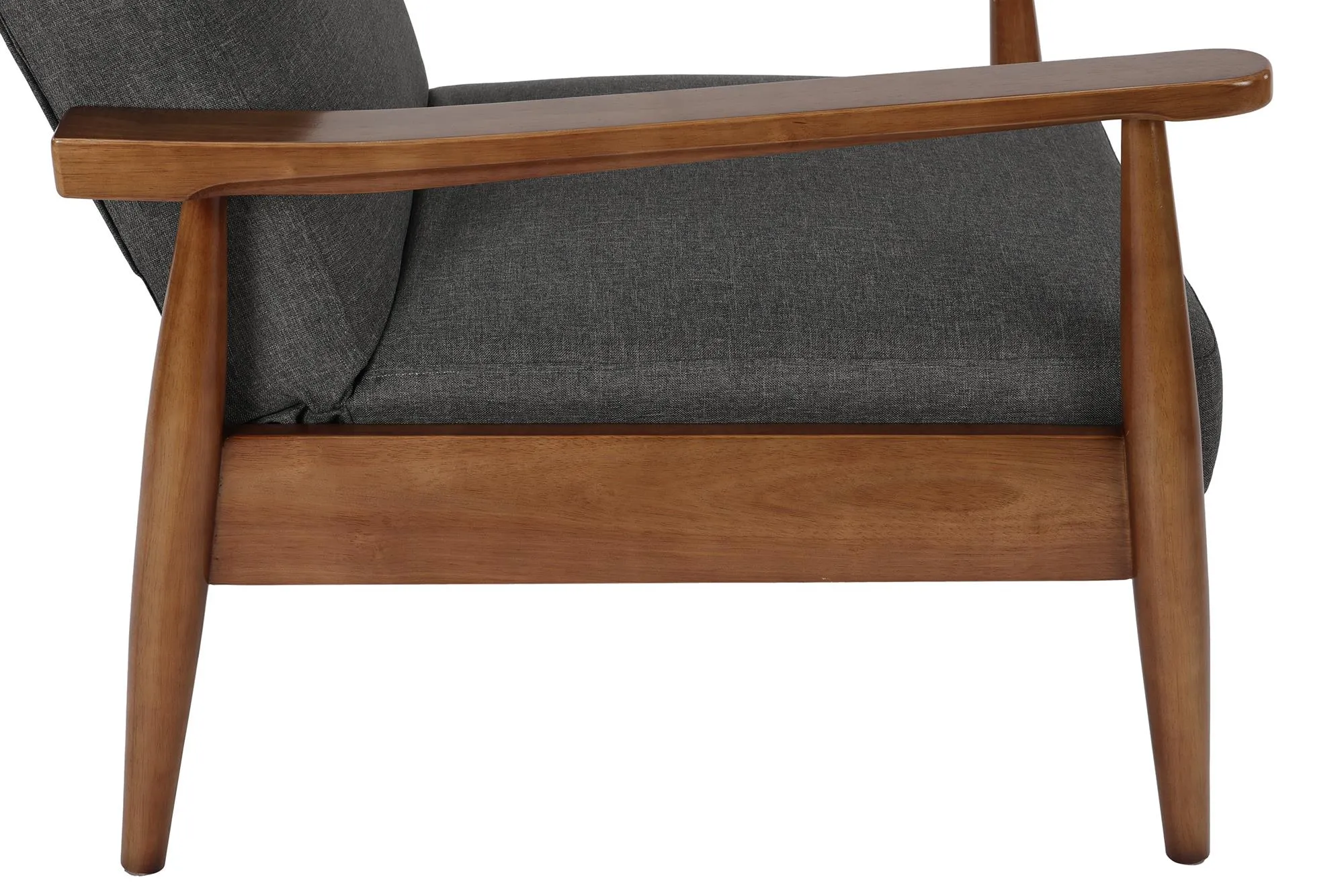 Kelli Flynn Mid-Century Chair Wood with Linen Upholstery