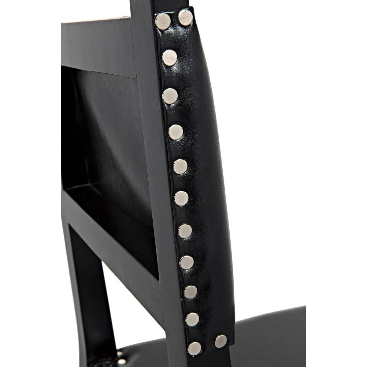Kerouac Dining Chair with Leather, Distressed Black