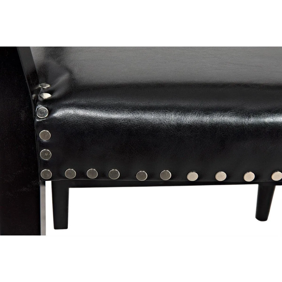 Kerouac Dining Chair with Leather, Distressed Black