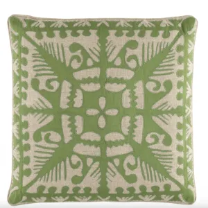 Knight Wood Linen Decorative Pillow Cover - Olive Green