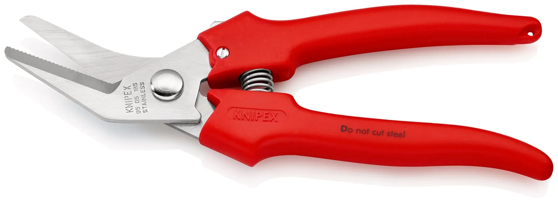 KNIPEX Combination Shears for Cardboard Plastics Aluminium Brass Copper Foils 185mm Plastic Coated 95 05 185