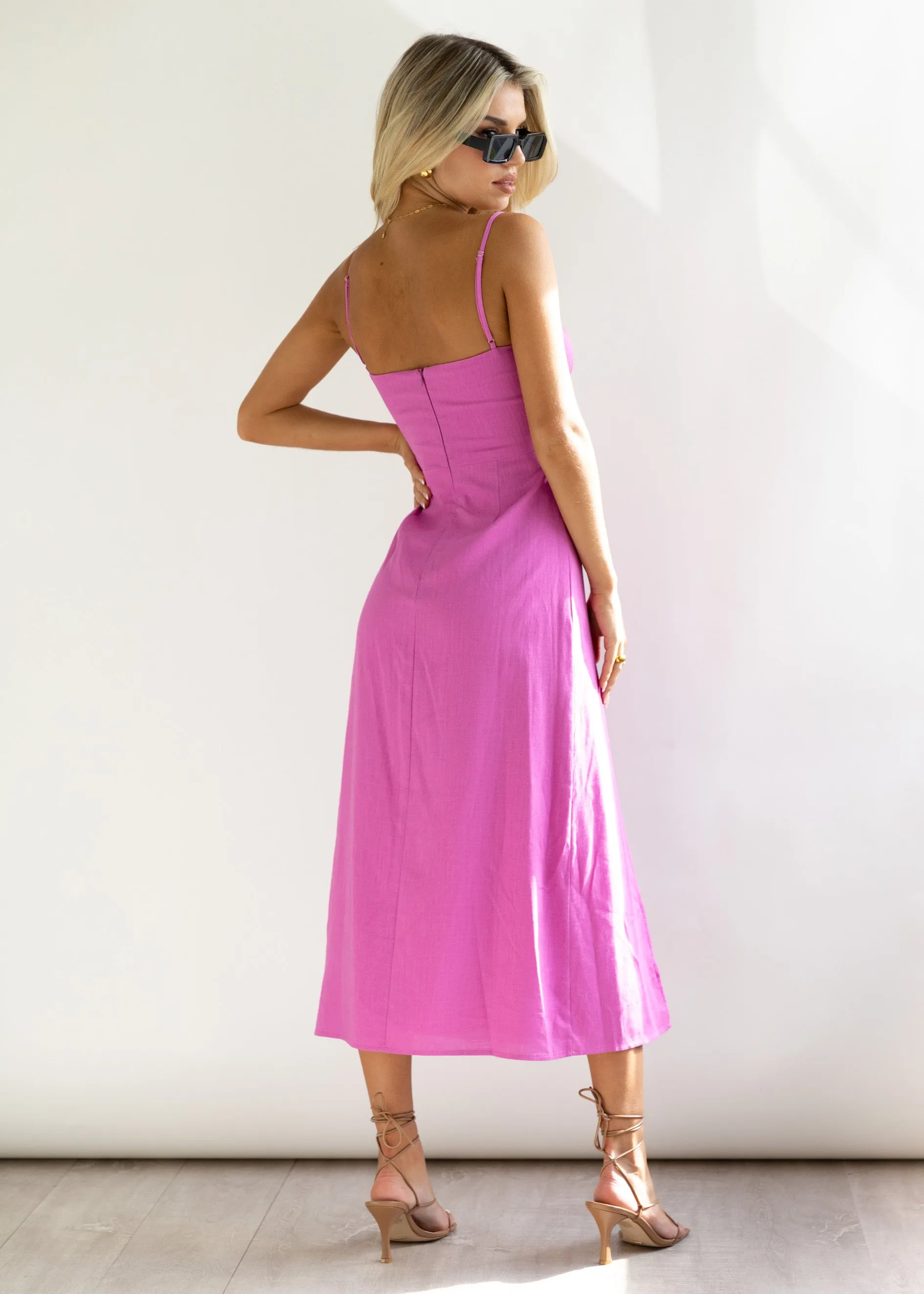 Kodi Midi Dress - Hot Pink