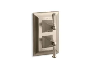KOHLER K-T10422-4S Memoirs Stately Valve trim with lever handles for stacked valve, requires valve