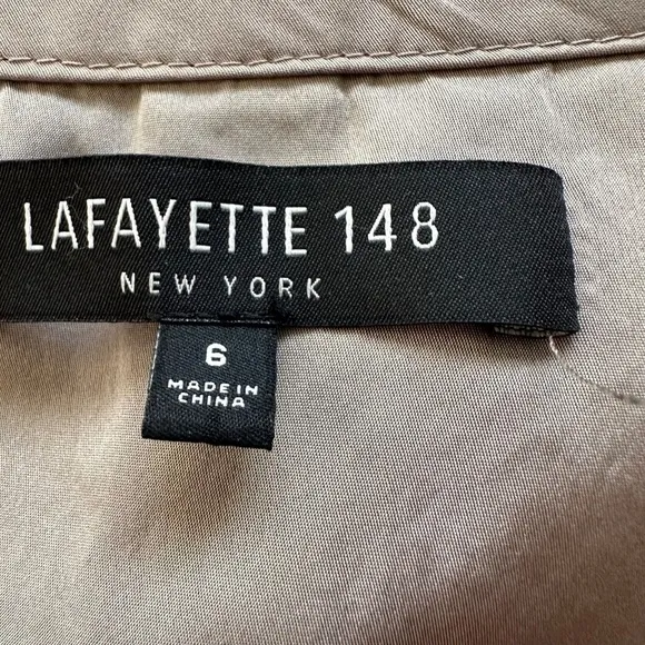 Lafayette 148 New York Size 6 Linen Blend Gray Pockets Faux Snake Print Jacket