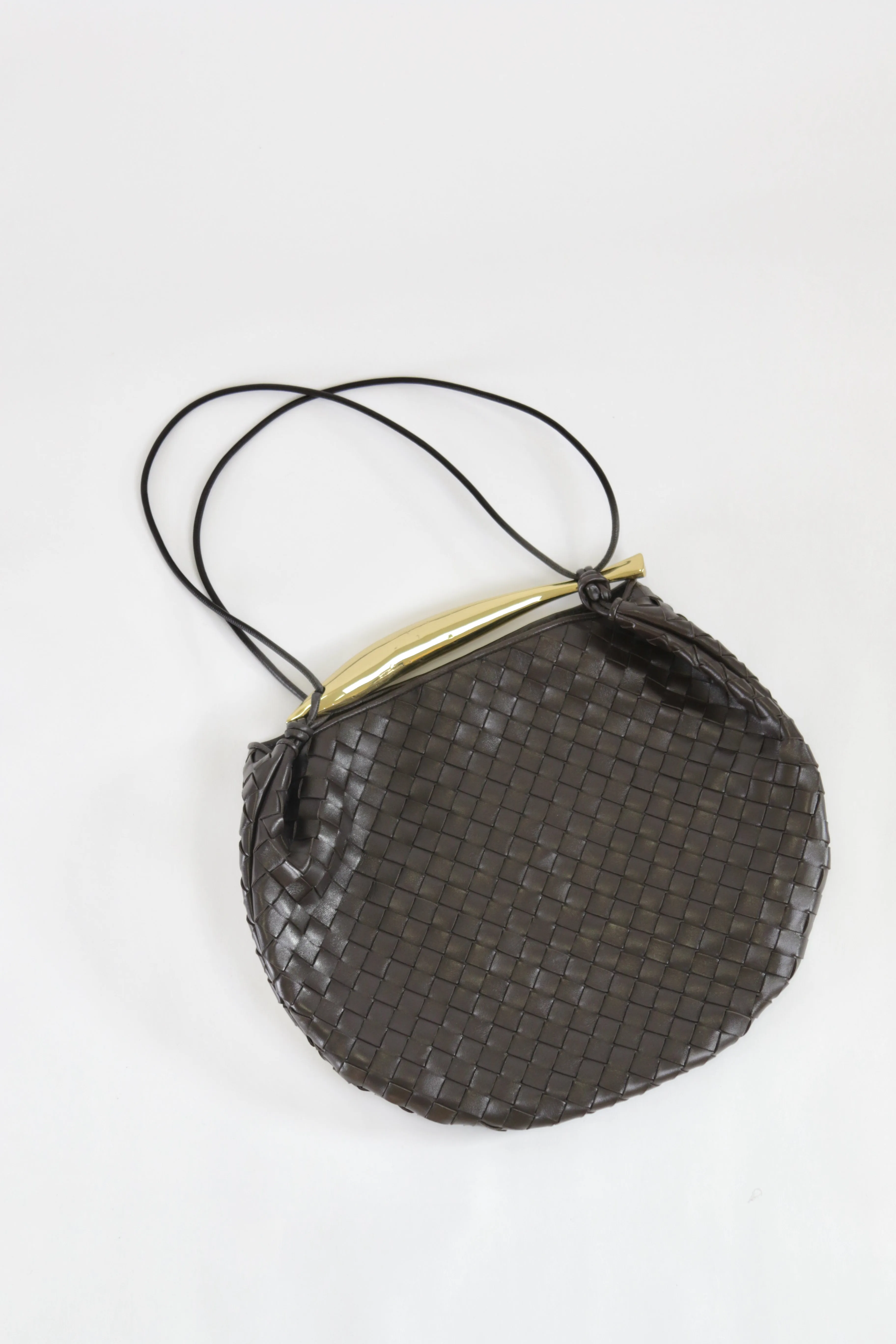 Large Intrecciato Brown Sardine Leather Bag