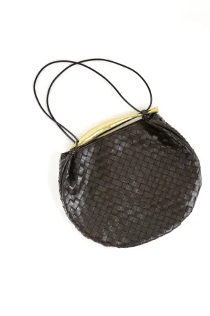 Large Intrecciato Brown Sardine Leather Bag