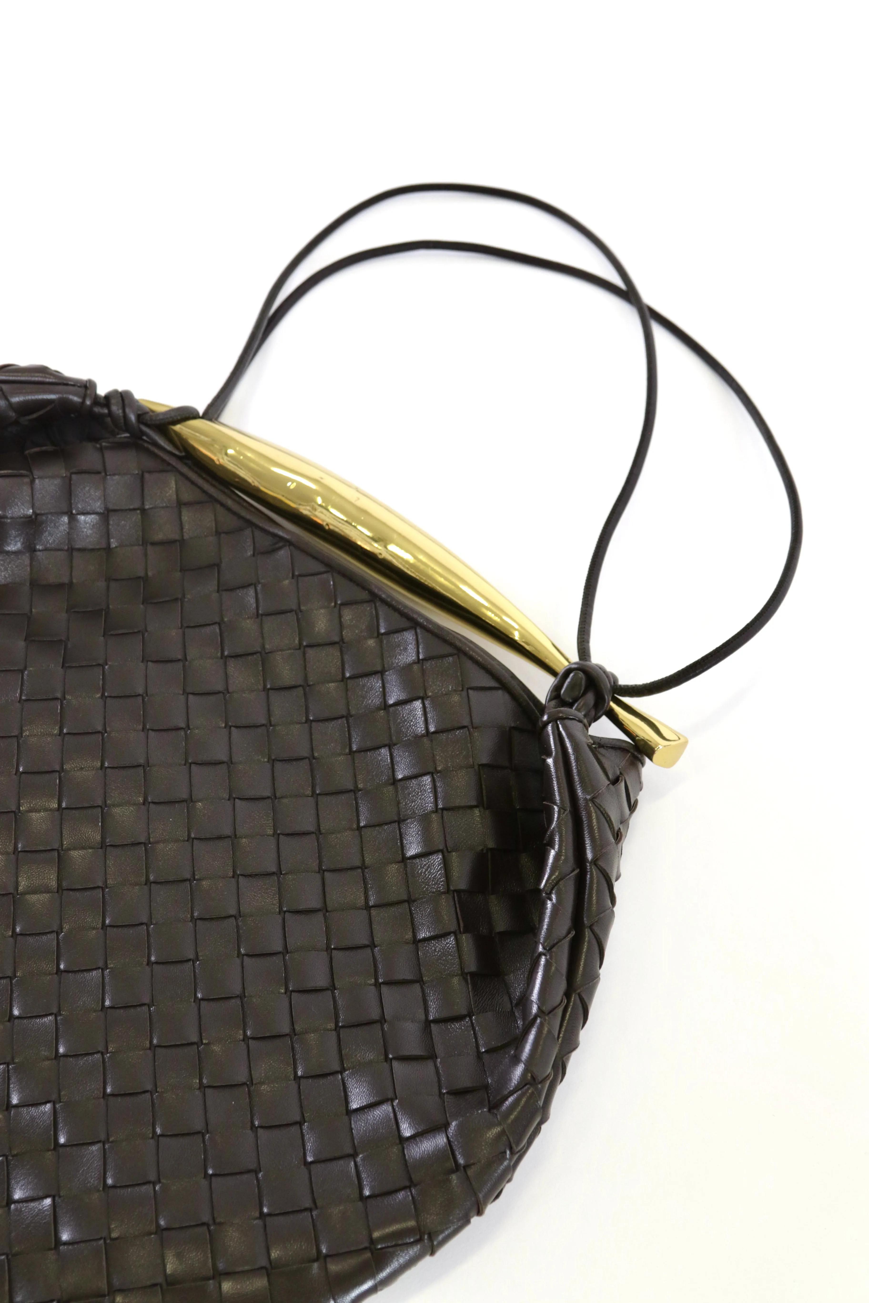 Large Intrecciato Brown Sardine Leather Bag