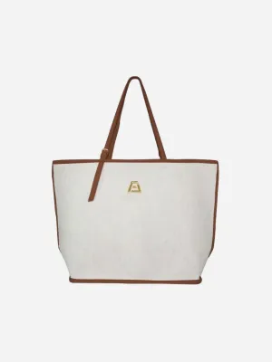 Large Shopper in Sand (Chestnut Trim)