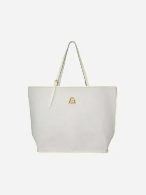 Large Shopper in Sand (Ivory Trim)