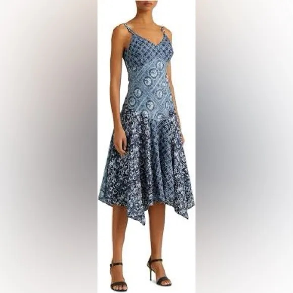 Lauren Ralph Lauren 14 Patchwork-Print Linen Dress