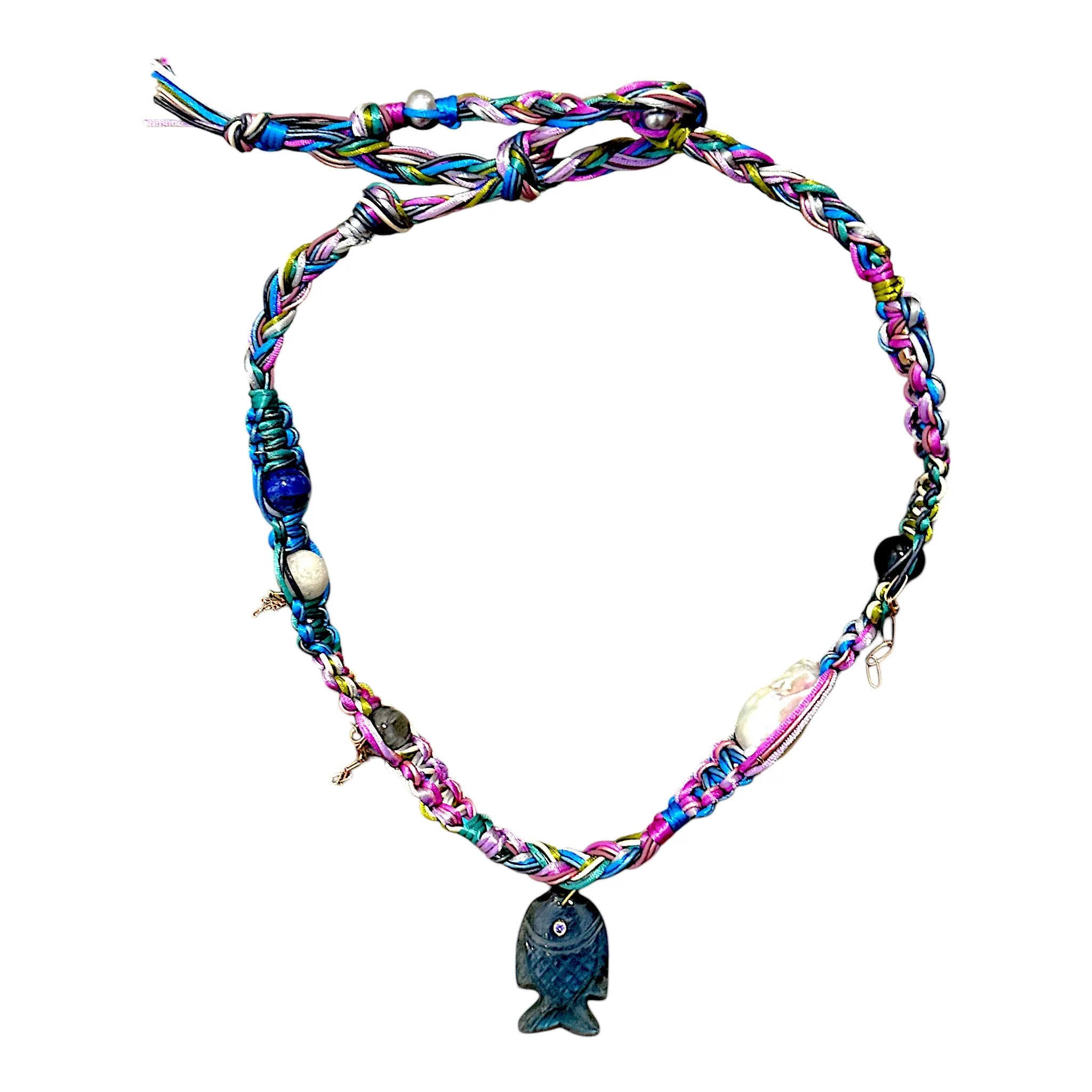LAVENDER GLOW ANGEL FISH ROCKSTAR NECKLACE
