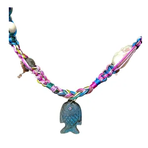 LAVENDER GLOW ANGEL FISH ROCKSTAR NECKLACE