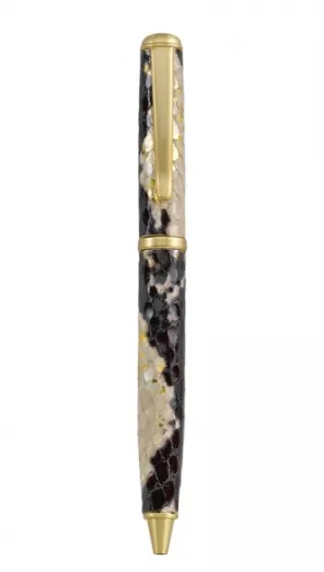 LEATHER BALL  PEN - GI - FULL WRAP GOLD WASH PYTHON