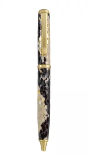LEATHER BALL  PEN - GI - FULL WRAP GOLD WASH PYTHON