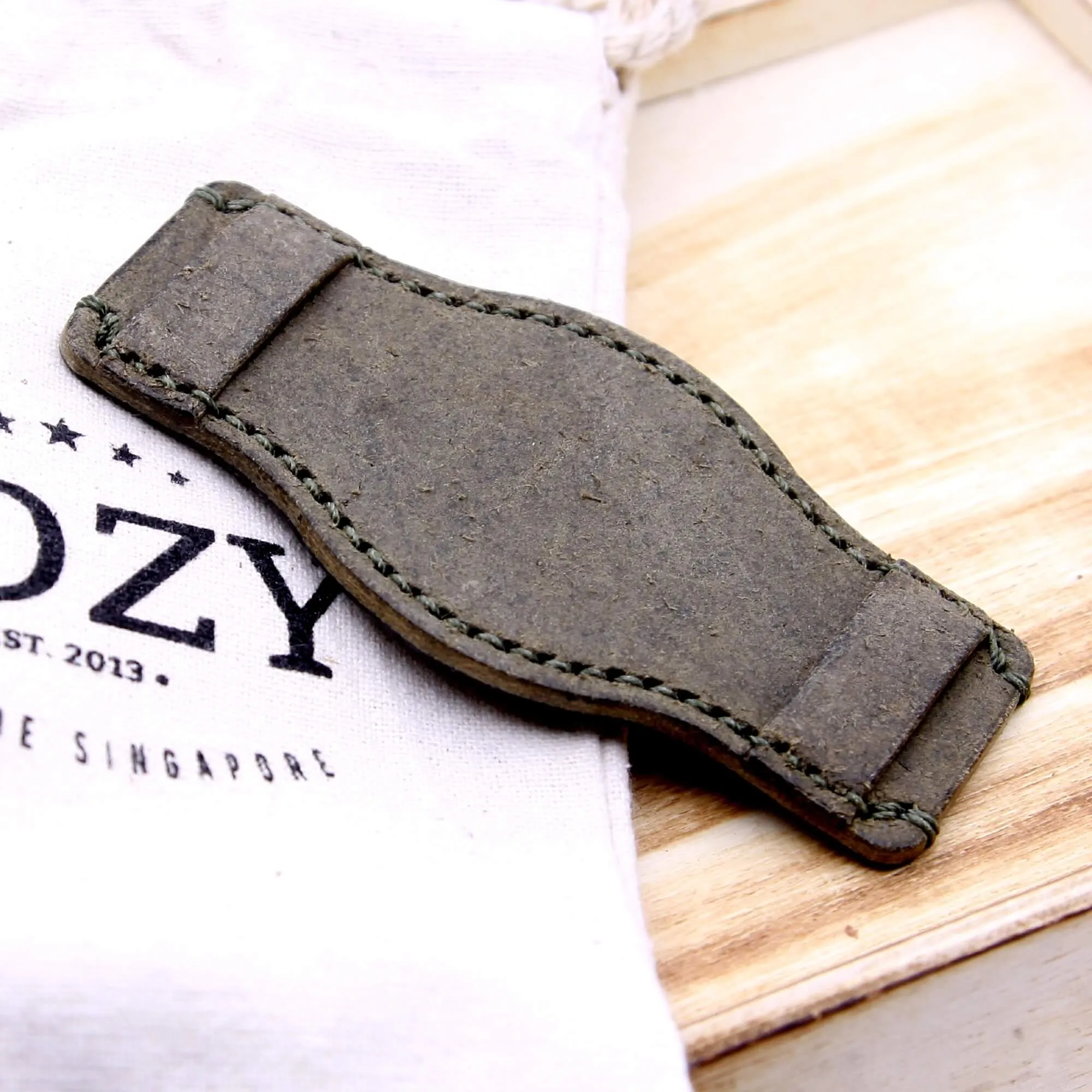 Leather Bund Pad, Style II Rustic Olive