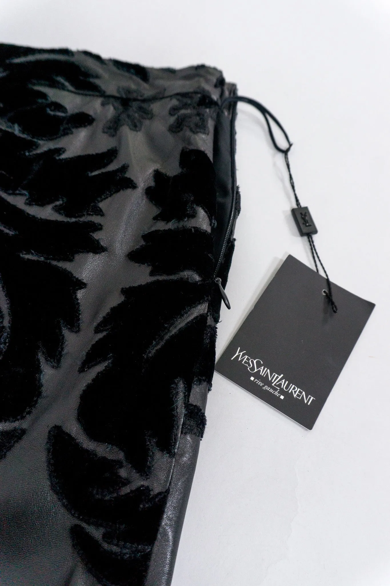 Leather Embroidered Appliqué Skirt