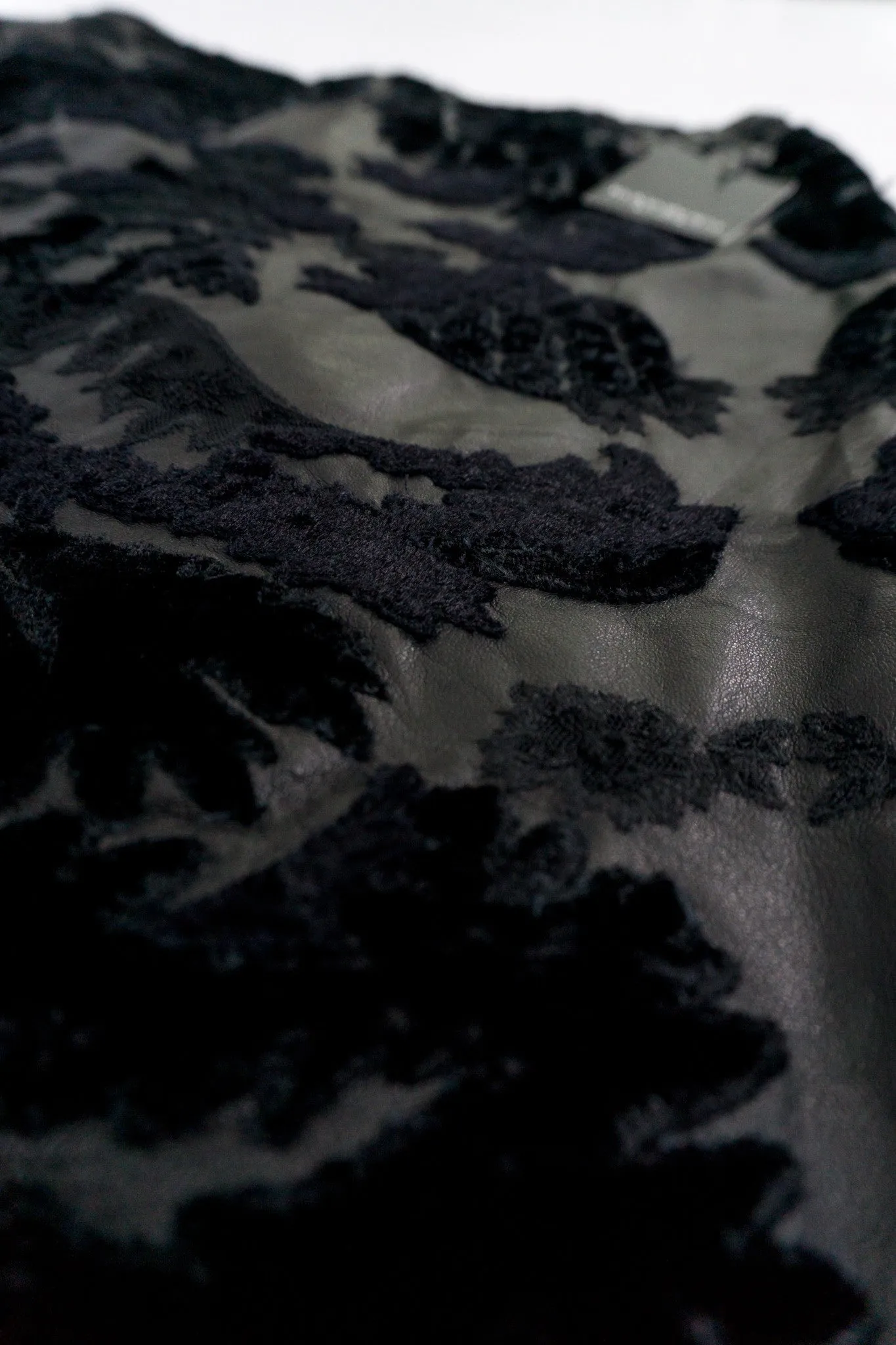 Leather Embroidered Appliqué Skirt