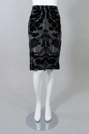 Leather Embroidered Appliqué Skirt