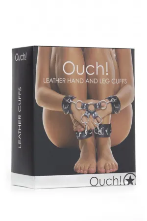 Leather Hand and Legcuffs - Black