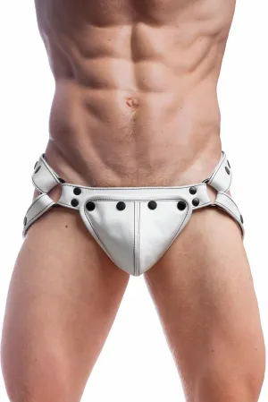 LEATHER JOCK - White & Black