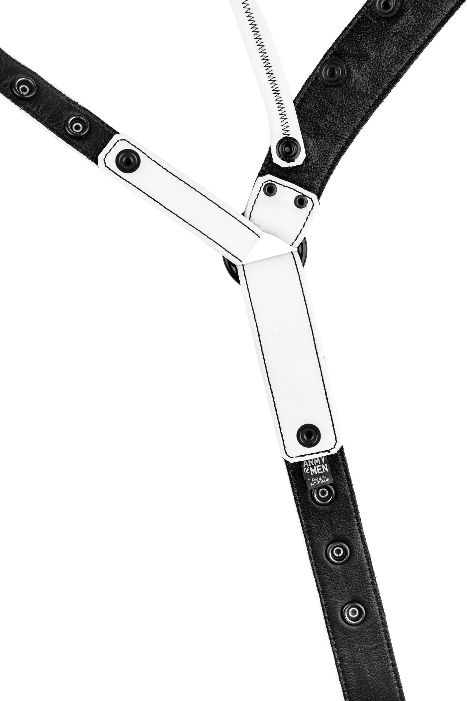 LEATHER JOCK - White & Black