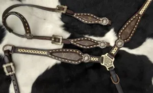 Leather Louis Vuitton Headstall and Breast Collar Set